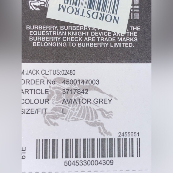 Burberry Men’s Casual Button Down in Aviator Grey with Check Cuff Size:L - Picture 6 of 8